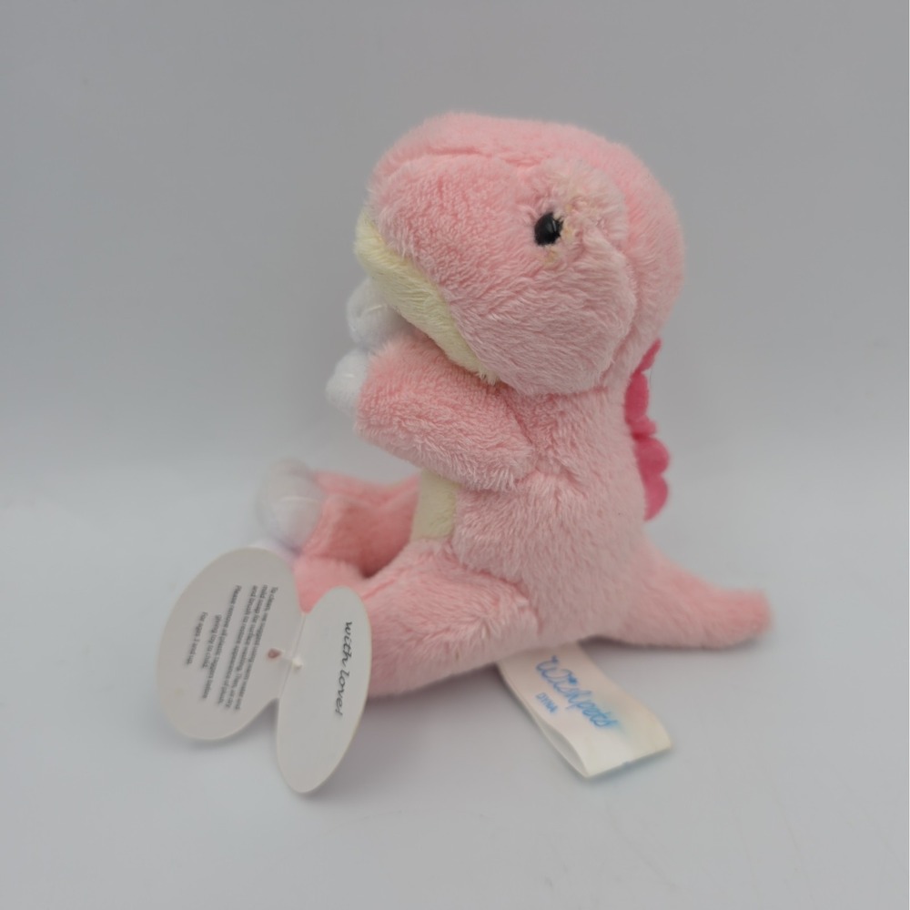 Wishpets Dyna Dinosaur Plush 4.5" Mini Pink T-Rex Stuffed Animal Plastic Safety